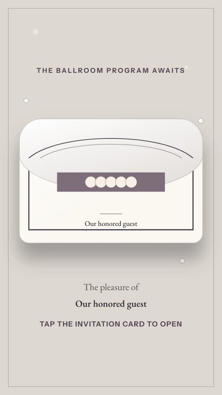 Pearl Cotillion, a debut invitation design in Invitica's ballroom program style