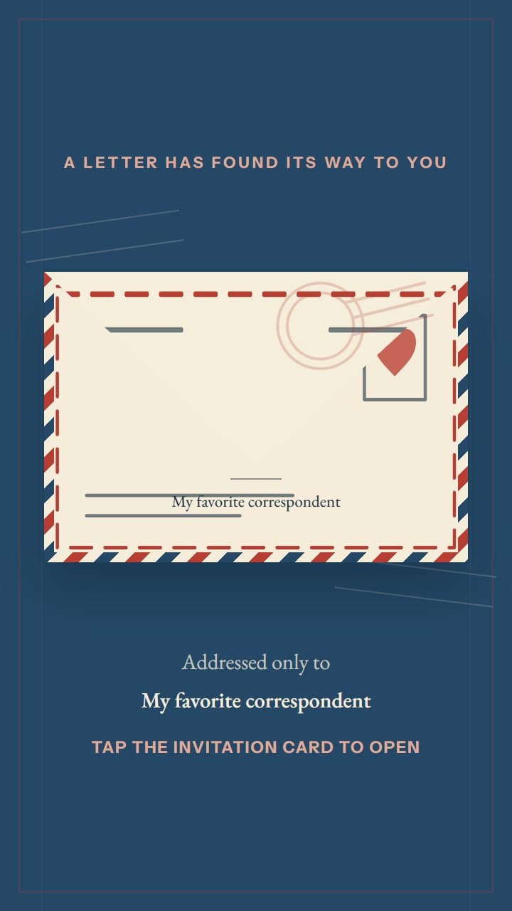 Postmarked Always, a romance invitation design in Invitica's correspondence archive style