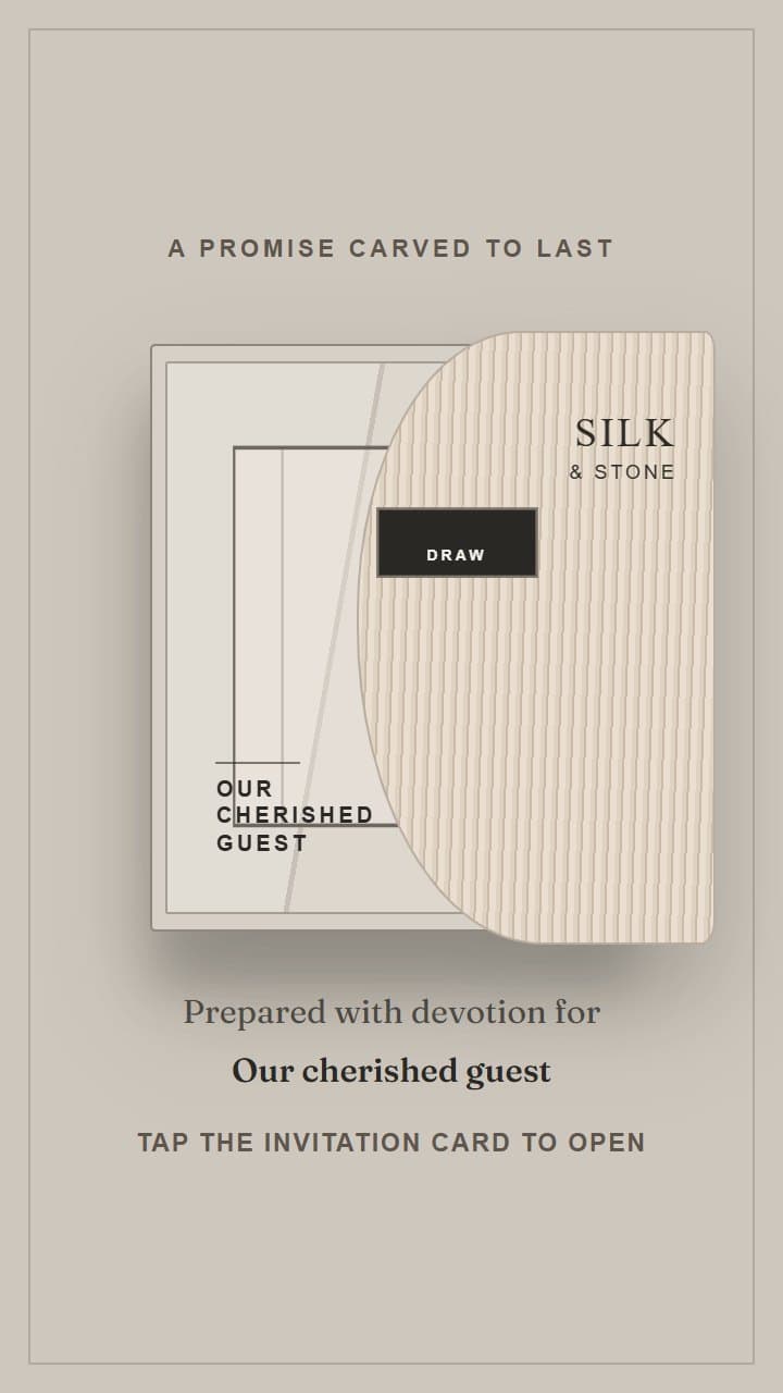 Silk & Stone, a wedding invitation design in Invitica's sculptural editorial style